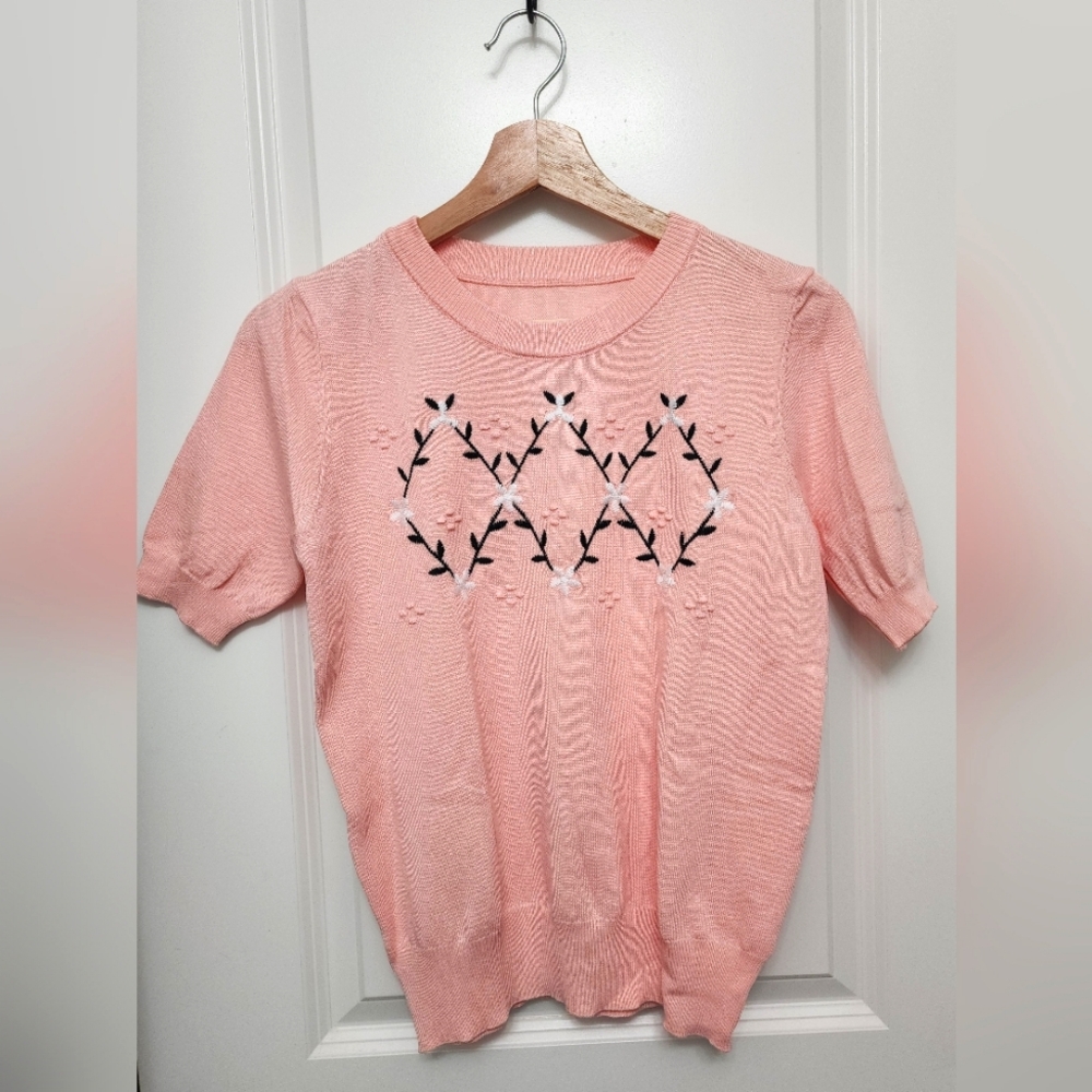 Salmon Pink- Knitted Top